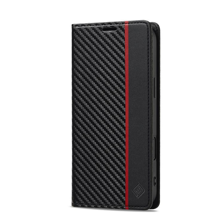 For iPhone 17 LC.IMEEKE Carbon Fiber Leather Phone Case(Vertical Black) - iPhone 17 Cases by LC.IMEEKE | Online Shopping UK | buy2fix