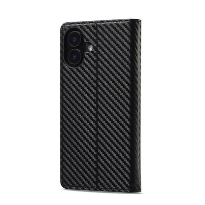 For iPhone 17 LC.IMEEKE Carbon Fiber Leather Phone Case(Vertical Black) - iPhone 17 Cases by LC.IMEEKE | Online Shopping UK | buy2fix