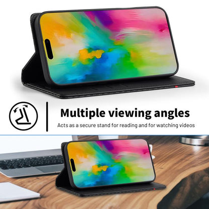 For iPhone 17 LC.IMEEKE Carbon Fiber Leather Phone Case(Vertical Black) - iPhone 17 Cases by LC.IMEEKE | Online Shopping UK | buy2fix