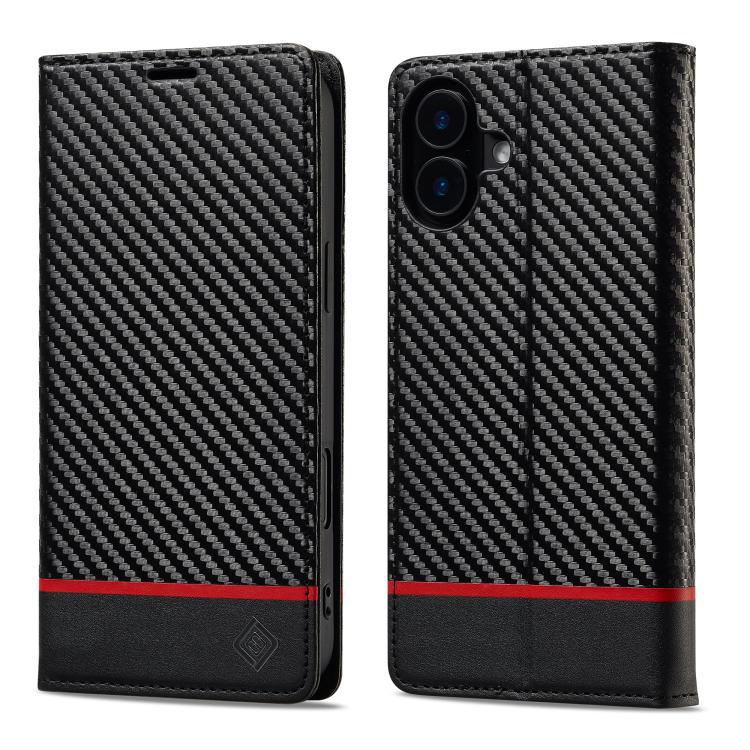 For iPhone 17 LC.IMEEKE Carbon Fiber Leather Phone Case(Horizontal Black) - iPhone 17 Cases by LC.IMEEKE | Online Shopping UK | buy2fix