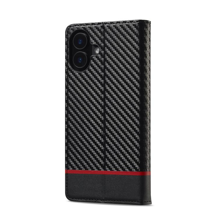 For iPhone 17 LC.IMEEKE Carbon Fiber Leather Phone Case(Horizontal Black) - iPhone 17 Cases by LC.IMEEKE | Online Shopping UK | buy2fix