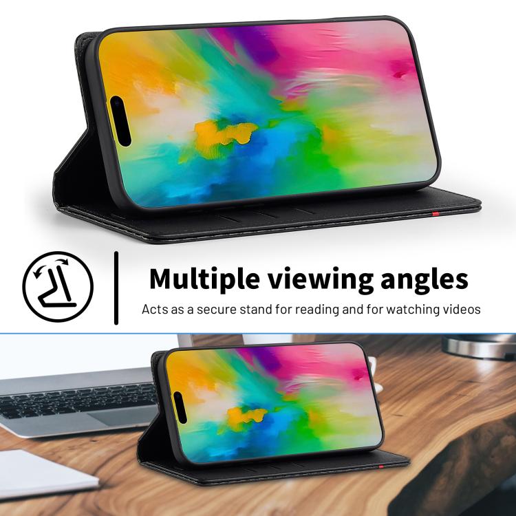 For iPhone 17 LC.IMEEKE Carbon Fiber Leather Phone Case(Horizontal Black) - iPhone 17 Cases by LC.IMEEKE | Online Shopping UK | buy2fix