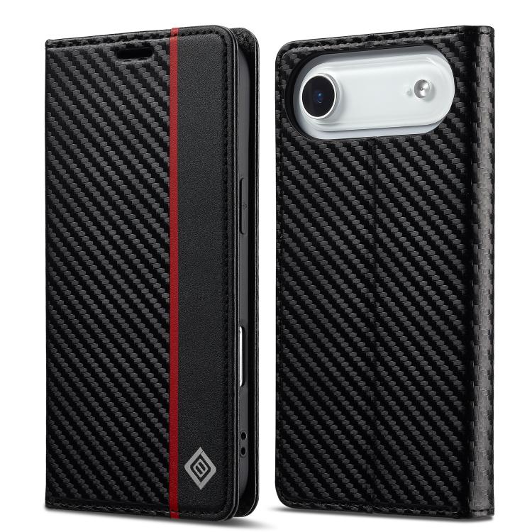 For iPhone 17 Air LC.IMEEKE Carbon Fiber Leather Phone Case(Vertical Black) - iPhone 17 Air Cases by LC.IMEEKE | Online Shopping UK | buy2fix