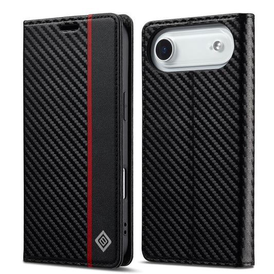 For iPhone 17 Air LC.IMEEKE Carbon Fiber Leather Phone Case(Vertical Black) - iPhone 17 Air Cases by LC.IMEEKE | Online Shopping UK | buy2fix