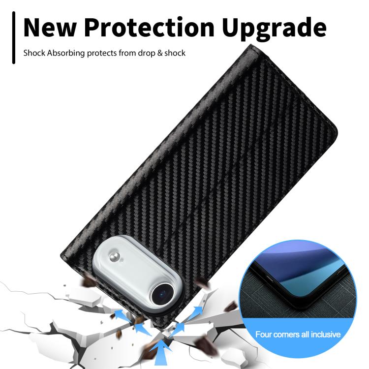 For iPhone 17 Air LC.IMEEKE Carbon Fiber Leather Phone Case(Vertical Black) - iPhone 17 Air Cases by LC.IMEEKE | Online Shopping UK | buy2fix