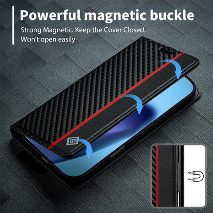 For iPhone 17 Air LC.IMEEKE Carbon Fiber Leather Phone Case(Vertical Black) - iPhone 17 Air Cases by LC.IMEEKE | Online Shopping UK | buy2fix