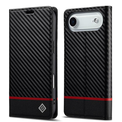 For iPhone 17 Air LC.IMEEKE Carbon Fiber Leather Phone Case(Horizontal Black) - iPhone 17 Air Cases by LC.IMEEKE | Online Shopping UK | buy2fix