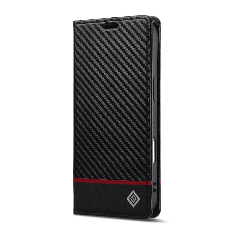 For iPhone 17 Air LC.IMEEKE Carbon Fiber Leather Phone Case(Horizontal Black) - iPhone 17 Air Cases by LC.IMEEKE | Online Shopping UK | buy2fix