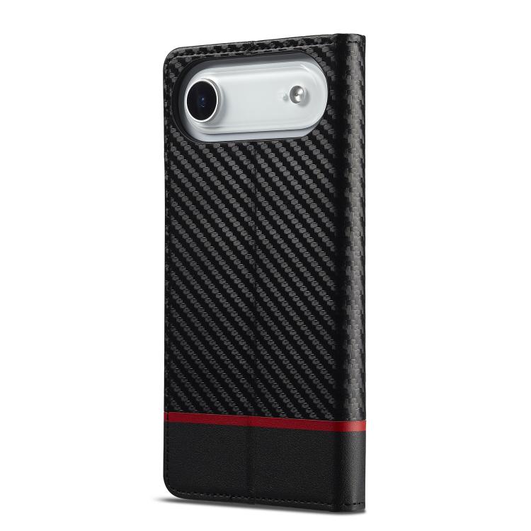 For iPhone 17 Air LC.IMEEKE Carbon Fiber Leather Phone Case(Horizontal Black) - iPhone 17 Air Cases by LC.IMEEKE | Online Shopping UK | buy2fix