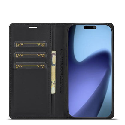 For iPhone 17 Air LC.IMEEKE Carbon Fiber Leather Phone Case(Horizontal Black) - iPhone 17 Air Cases by LC.IMEEKE | Online Shopping UK | buy2fix