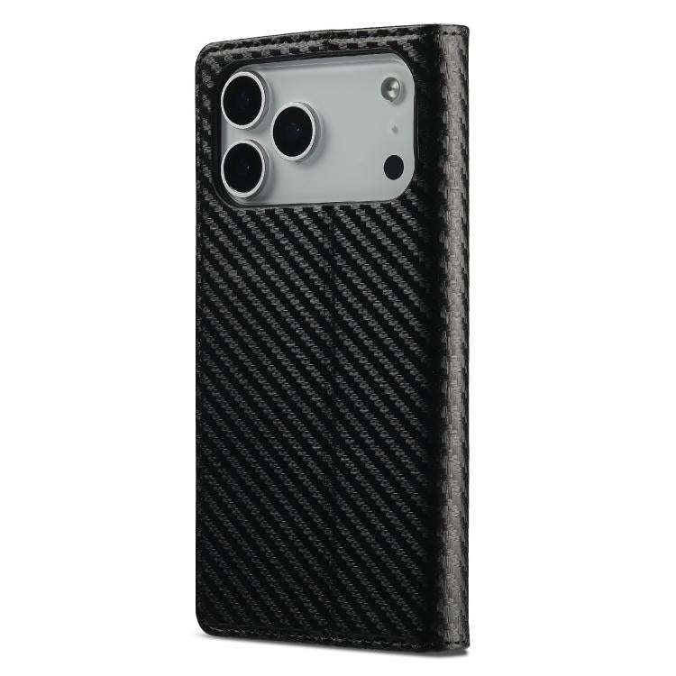 For iPhone 17 Pro LC.IMEEKE Carbon Fiber Leather Phone Case(Vertical Black) - iPhone 17 Pro Cases by LC.IMEEKE | Online Shopping UK | buy2fix