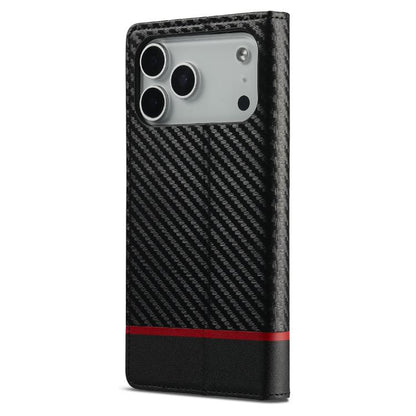 For iPhone 17 Pro LC.IMEEKE Carbon Fiber Leather Phone Case(Horizontal Black) - iPhone 17 Pro Cases by LC.IMEEKE | Online Shopping UK | buy2fix