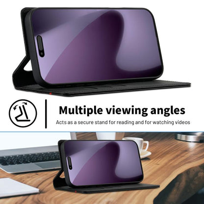 For iPhone 17 Pro LC.IMEEKE Carbon Fiber Leather Phone Case(Horizontal Black) - iPhone 17 Pro Cases by LC.IMEEKE | Online Shopping UK | buy2fix