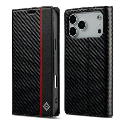 For iPhone 17 Pro Max LC.IMEEKE Carbon Fiber Leather Phone Case(Vertical Black) - iPhone 17 Pro Max Cases by LC.IMEEKE | Online Shopping UK | buy2fix