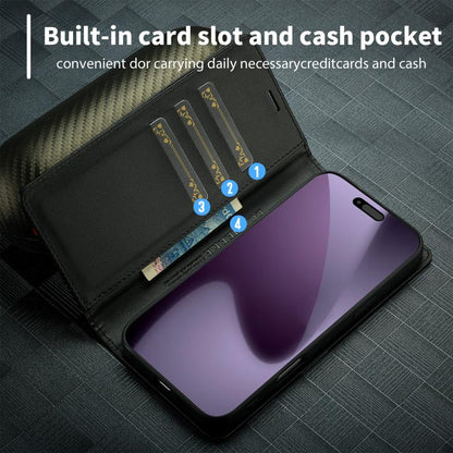 For iPhone 17 Pro Max LC.IMEEKE Carbon Fiber Leather Phone Case(Vertical Black) - iPhone 17 Pro Max Cases by LC.IMEEKE | Online Shopping UK | buy2fix