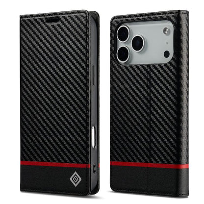 For iPhone 17 Pro Max LC.IMEEKE Carbon Fiber Leather Phone Case(Horizontal Black) - iPhone 17 Pro Max Cases by LC.IMEEKE | Online Shopping UK | buy2fix
