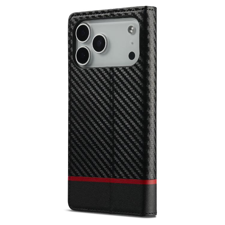 For iPhone 17 Pro Max LC.IMEEKE Carbon Fiber Leather Phone Case(Horizontal Black) - iPhone 17 Pro Max Cases by LC.IMEEKE | Online Shopping UK | buy2fix