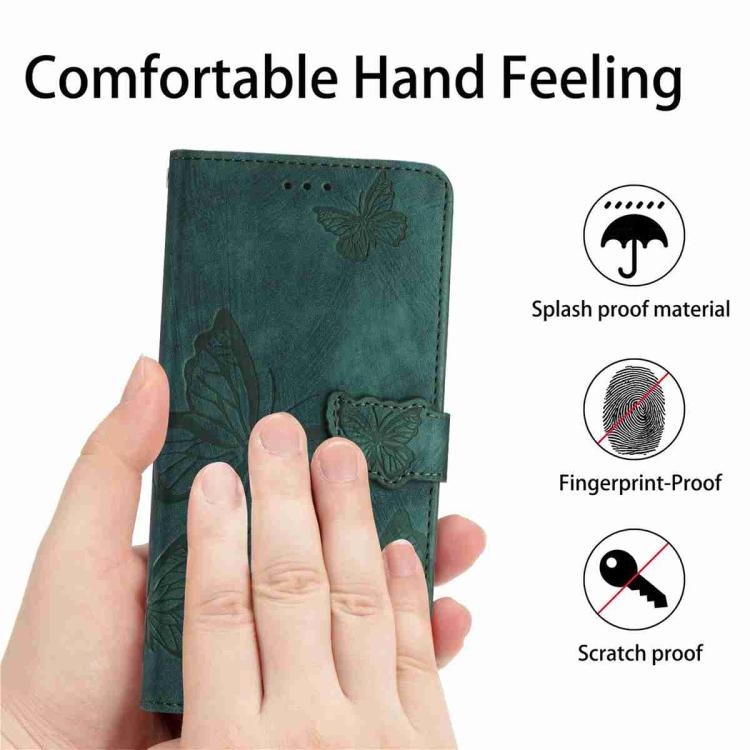 For iPhone Air Skin-feel Embossed Butterfly Leather Phone Case(Green) - iPhone Air Cases by buy2fix | Online Shopping UK | buy2fix