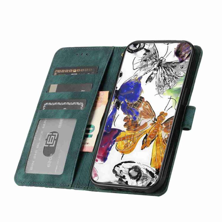 For iPhone Air Skin-feel Embossed Butterfly Leather Phone Case(Green) - iPhone Air Cases by buy2fix | Online Shopping UK | buy2fix