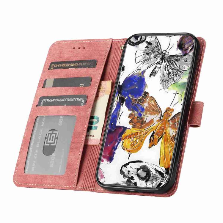 For iPhone Air Skin-feel Embossed Butterfly Leather Phone Case(Pink) - iPhone Air Cases by buy2fix | Online Shopping UK | buy2fix