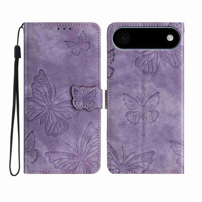For iPhone Air Skin-feel Embossed Butterfly Leather Phone Case(Purple) - iPhone Air Cases by buy2fix | Online Shopping UK | buy2fix