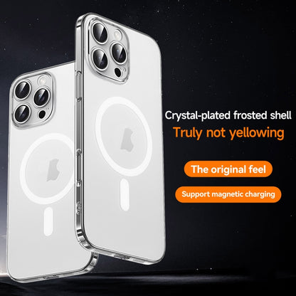 For iPhone 15 SULADA Crystal Sand Series Electroplating Frosted MagSafe Magnetic Phone Case(Transparent) - iPhone 15 Cases by SULADA | Online Shopping UK | buy2fix