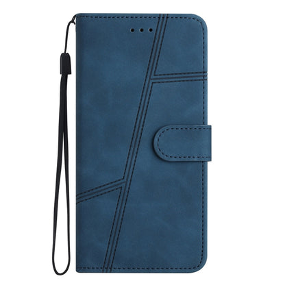 For iPhone 16 Pro Max Skin-feel Stitching Leather Phone Case(Blue) - iPhone 16 Pro Max Cases by buy2fix | Online Shopping UK | buy2fix