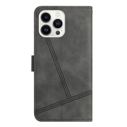 For iPhone 16 Pro Max Skin-feel Stitching Leather Phone Case(Grey) - iPhone 16 Pro Max Cases by buy2fix | Online Shopping UK | buy2fix