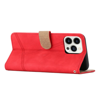 For iPhone 16 Pro Skin-feel Stitching Leather Phone Case(Red) - iPhone 16 Pro Cases by buy2fix | Online Shopping UK | buy2fix