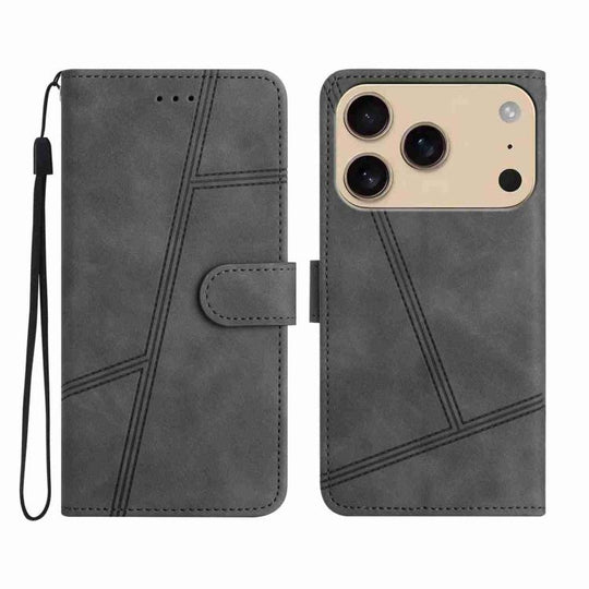 For iPhone 18 Pro Max / 17 Pro Max Skin-feel Stitching Leather Phone Case(Grey)