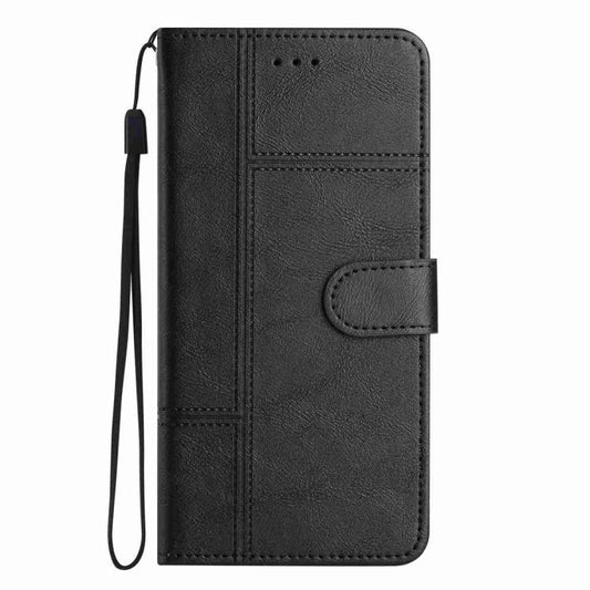 For iPhone Air Cowhide Texture Stitching Leather Phone Case(Black) - iPhone Air Cases by buy2fix | Online Shopping UK | buy2fix