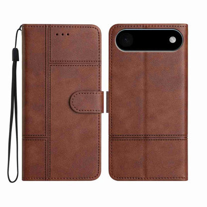 For iPhone Air Cowhide Texture Stitching Leather Phone Case(Coffee) - iPhone Air Cases by buy2fix | Online Shopping UK | buy2fix