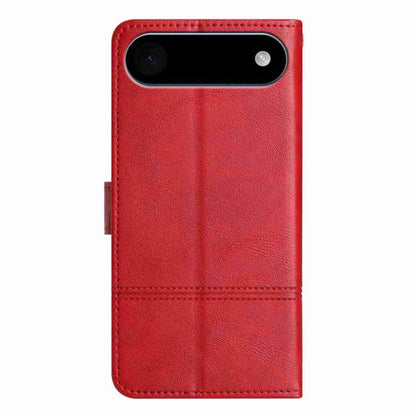For iPhone Air Cowhide Texture Stitching Leather Phone Case(Red) - iPhone Air Cases by buy2fix | Online Shopping UK | buy2fix