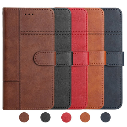 For iPhone Air Cowhide Texture Stitching Leather Phone Case(Red) - iPhone Air Cases by buy2fix | Online Shopping UK | buy2fix