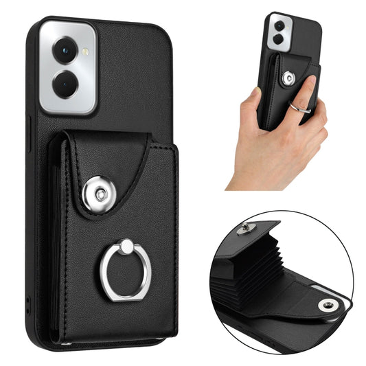 For Motorola Moto G Power 2024 5G Organ Card Bag Ring Holder Phone Case(Black) by buy2fix