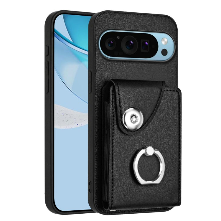 For Google Pixel 9 Pro XL Organ Card Bag Ring Holder Phone Case(Black) by buy2fix