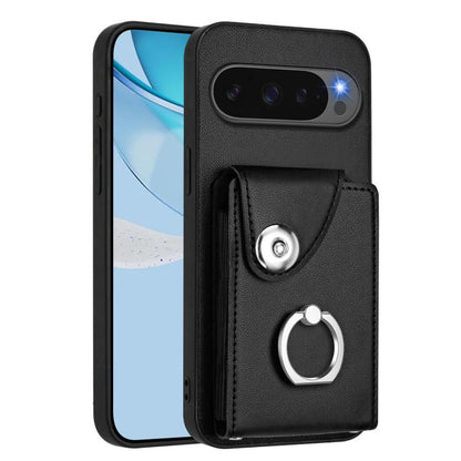 For Google Pixel 10 / 10 Pro Organ Card Bag Ring Holder Phone Case(Black) - Google Cases by buy2fix | Online Shopping UK | buy2fix