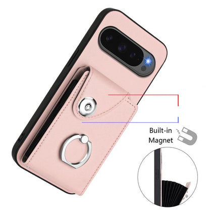 For Google Pixel 10 / 10 Pro Organ Card Bag Ring Holder Phone Case(Pink) - Google Cases by buy2fix | Online Shopping UK | buy2fix