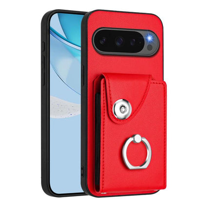 For Google Pixel 10 Pro XL Organ Card Bag Ring Holder Phone Case(Red) - Google Cases by buy2fix | Online Shopping UK | buy2fix