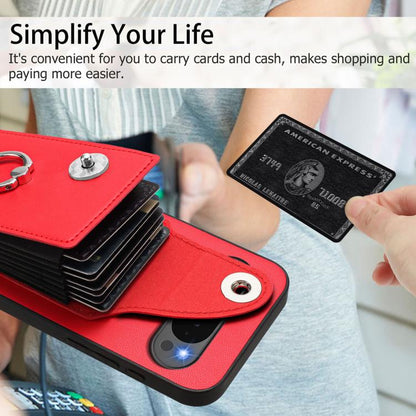 For Google Pixel 10 Pro XL Organ Card Bag Ring Holder Phone Case(Red) - Google Cases by buy2fix | Online Shopping UK | buy2fix