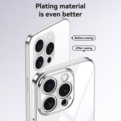 For iPhone 15 Pro SULADA  Electroplated Clear TPU Soft Frame Phone Case with Wrist Strap(Black) - iPhone 15 Pro Cases by SULADA | Online Shopping UK | buy2fix