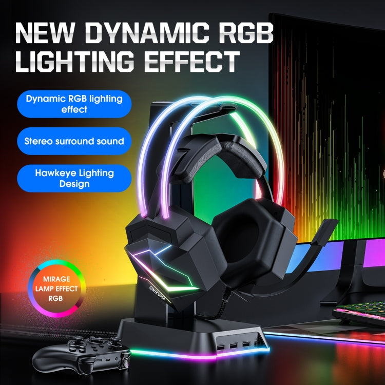 ONIKUMA X20 RGB Colorful Head-mounted Wired Gaming Earphone, Length: 1.8m - Multimedia Headset by ONIKUMA | Online Shopping UK | buy2fix