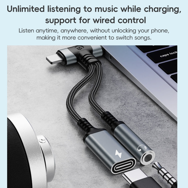 4 in 1 8 Pin / Type-C to Type-C, 3.5mm Audio Adapter Cable(Red) - Earphone Adapter by buy2fix | Online Shopping UK | buy2fix