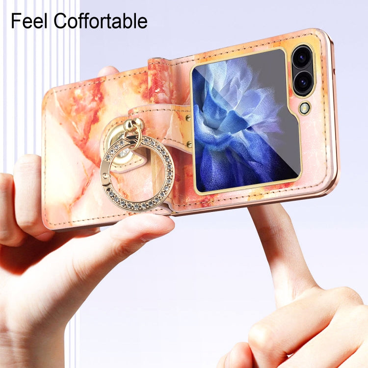For Samsung Galaxy Z Flip6 Colorful Clouds Series Ring Hand-held PU Phone Case(Blue) - Galaxy Z Flip6 5G Cases by buy2fix | Online Shopping UK | buy2fix