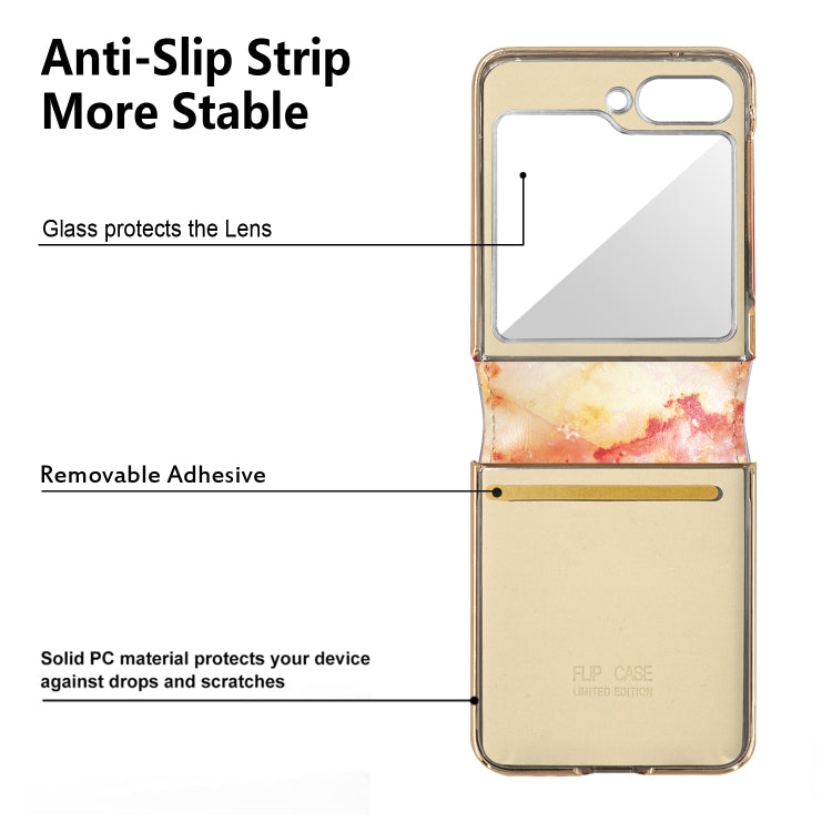 For Samsung Galaxy Z Flip6 Colorful Clouds Series Ring Hand-held PU Phone Case(Green) - Galaxy Z Flip6 5G Cases by buy2fix | Online Shopping UK | buy2fix