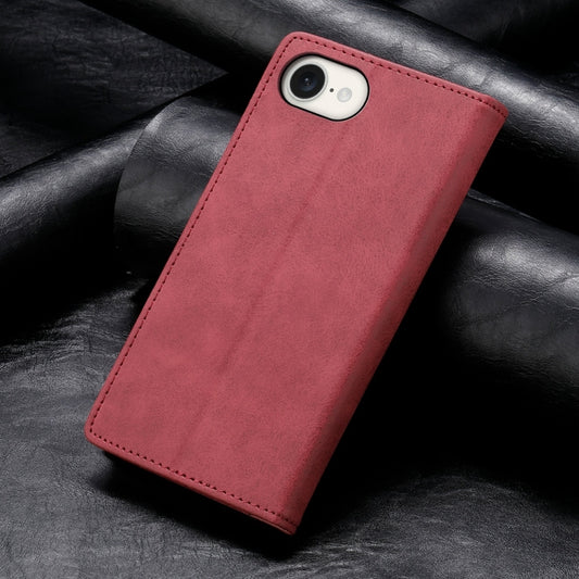 For iPhone 16e Business Solid Color Magnetic RFID Leather Phone Case(Red) by buy2fix