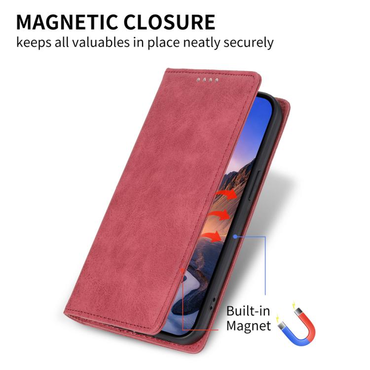 For iPhone Air Business Solid Color Magnetic RFID Leather Phone Case(Red) - iPhone Air Cases by buy2fix | Online Shopping UK | buy2fix