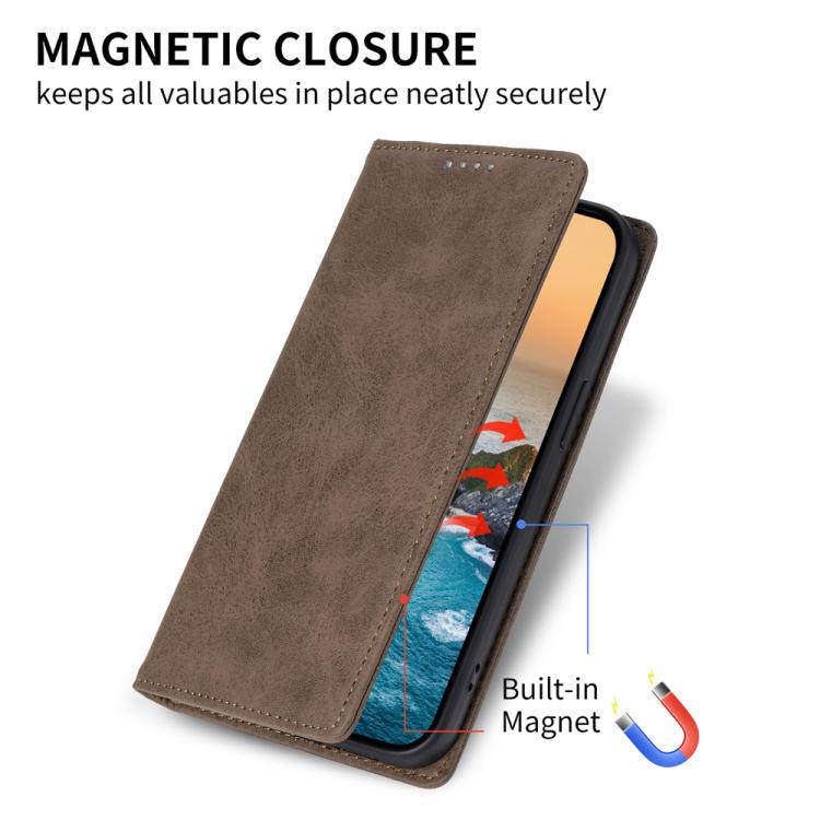 For iPhone Air Business Solid Color Magnetic RFID Leather Phone Case(Brown) - iPhone Air Cases by buy2fix | Online Shopping UK | buy2fix