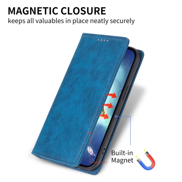 For iPhone Air Business Solid Color Magnetic RFID Leather Phone Case(Blue) - iPhone Air Cases by buy2fix | Online Shopping UK | buy2fix