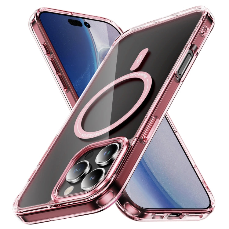 For iPhone 16 Pro Airbag Magsafe PC Hybrid TPU Phone Case(Clear Pink) - iPhone 16 Pro Cases by buy2fix | Online Shopping UK | buy2fix